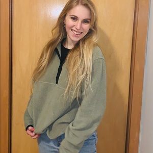 L.L. Bean Sage Green Snap Button Pullover